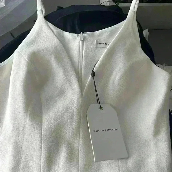 Dress the Population- NWT Iris Slit Crepe Gown / Size XS /Color Off - White - Picture 11 of 16